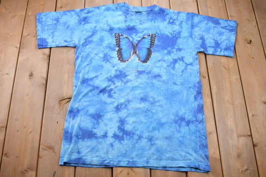 Vintage 1990s Costa Rica Butterfly Tye Dye Graphic T-Shirt / Graphic / 90s / Streetwear / Retro Style /