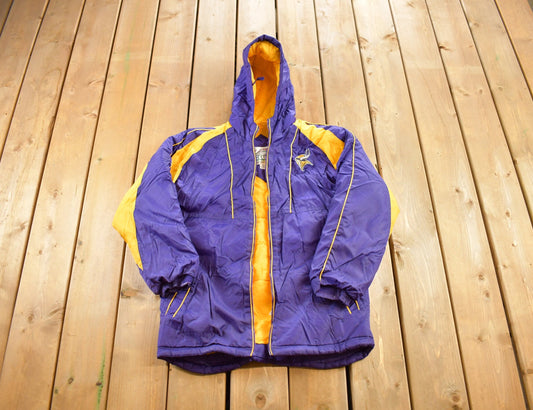 Vintage 1990s NFL Kids Minnesota Vikings Zip Jacket / Color Block / Sportswear / Patchwork