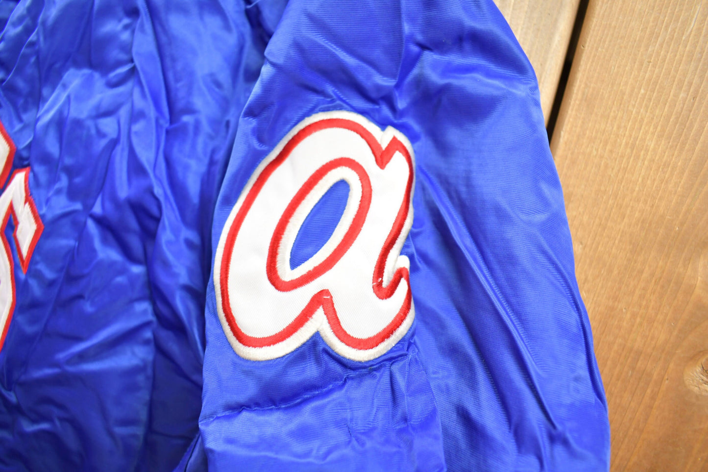 Vintage 1990s Cooperstown Majestic Altlanta Braves Bomber Jacket / Snap Button / Streetwear / Souvenir Jacket / Streetwear