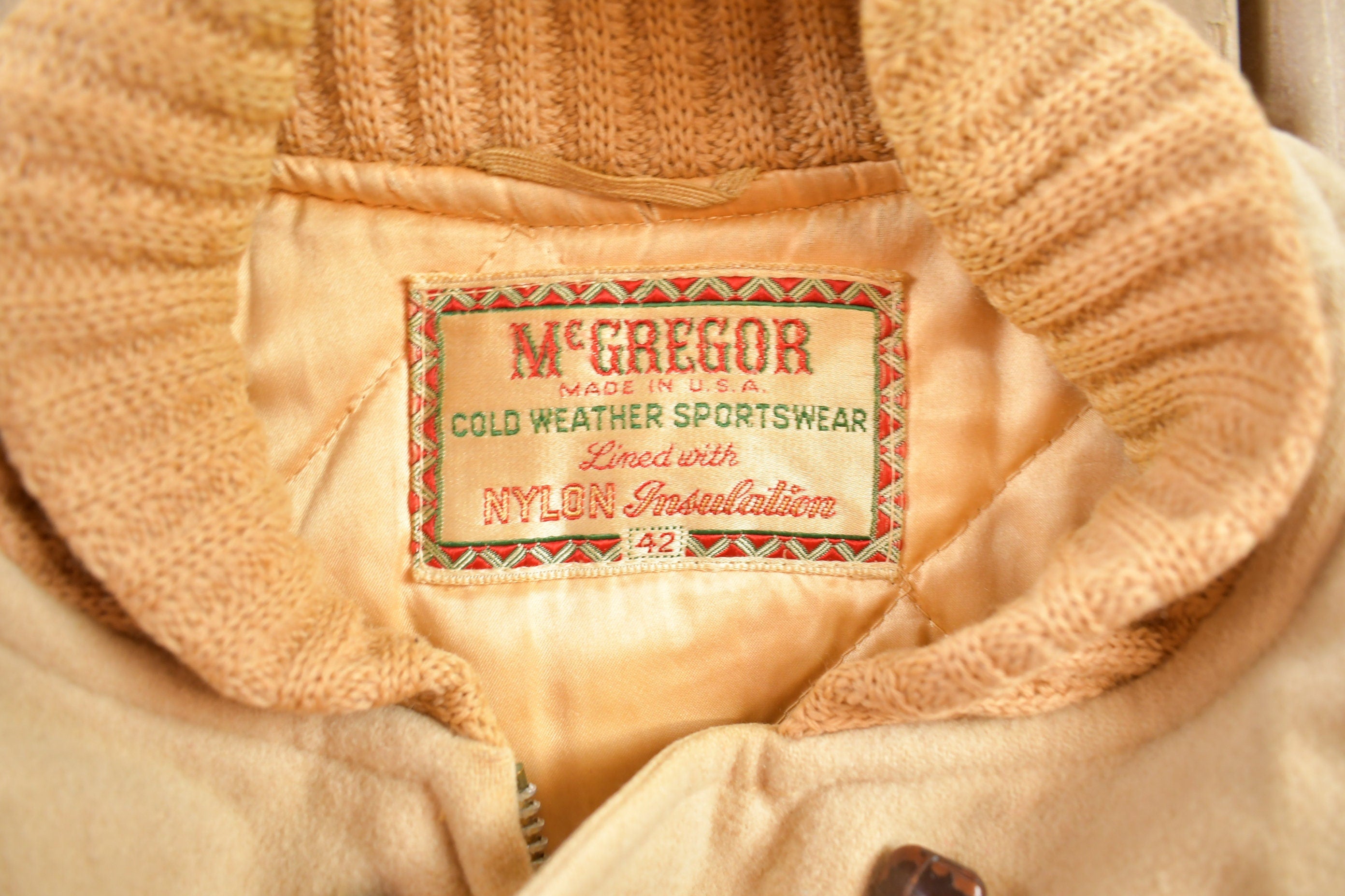 Vintage 1950s Mcgregor Wool Quilted Winter Jacket