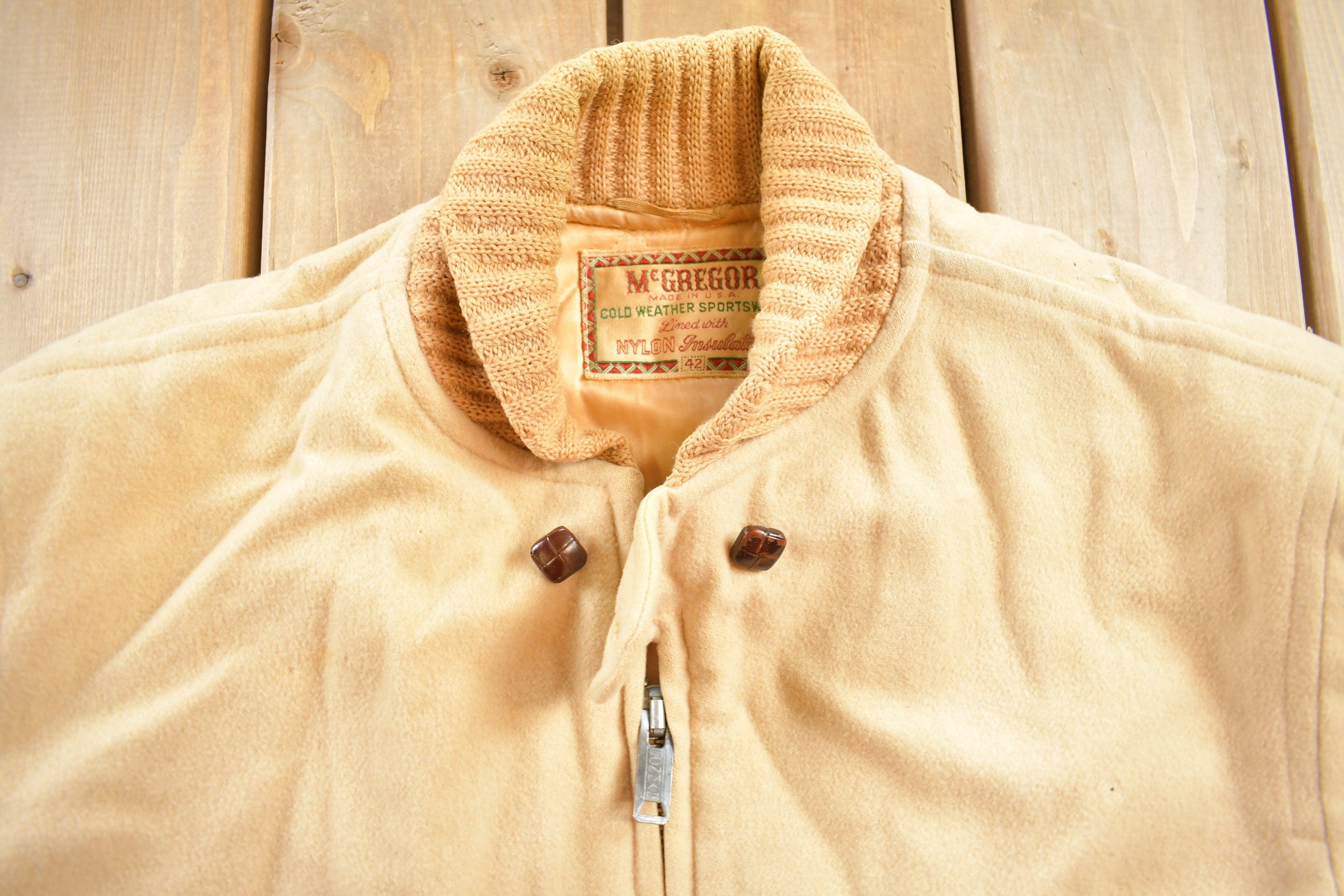Vintage 1950s Mcgregor Wool Quilted Winter Jacket