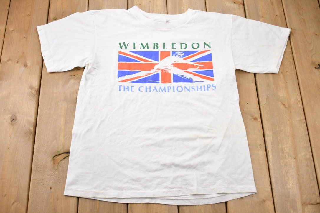 Vintage 1990s Wimbledon T-Shirt / Single Stitch / Tennis T Shirt / Streetwear / Athleisure / Sportswear / Lawn Tennis / The Championships