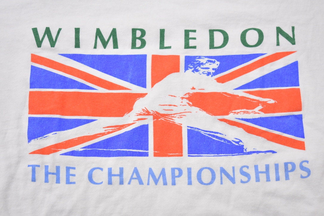 Vintage 1990s Wimbledon T-Shirt / Single Stitch / Tennis T Shirt / Streetwear / Athleisure / Sportswear / Lawn Tennis / The Championships