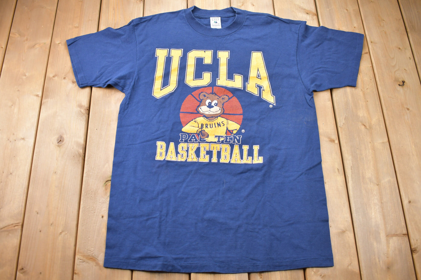 Vintage 1990s University of California Los Angeles Bruins Basketball Graphic Collegiate T-Shirt / NCAA Tee / Made in USA / Single Stitch