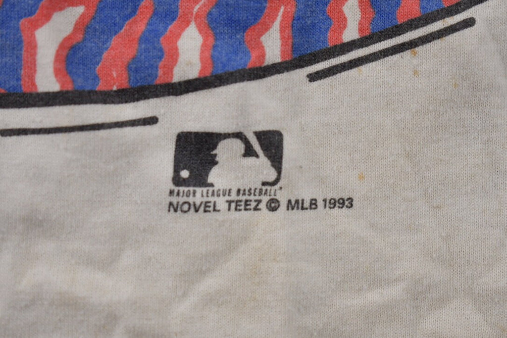 Vintage 1993 Montreal Expos MLB All Over Print Novel Teez Graphic T Shirt 1990s MLB Single Stitch