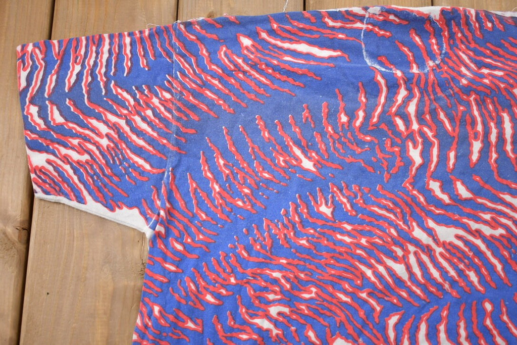 Vintage 1993 Montreal Expos MLB All Over Print Novel Teez Graphic T Shirt 1990s MLB Single Stitch