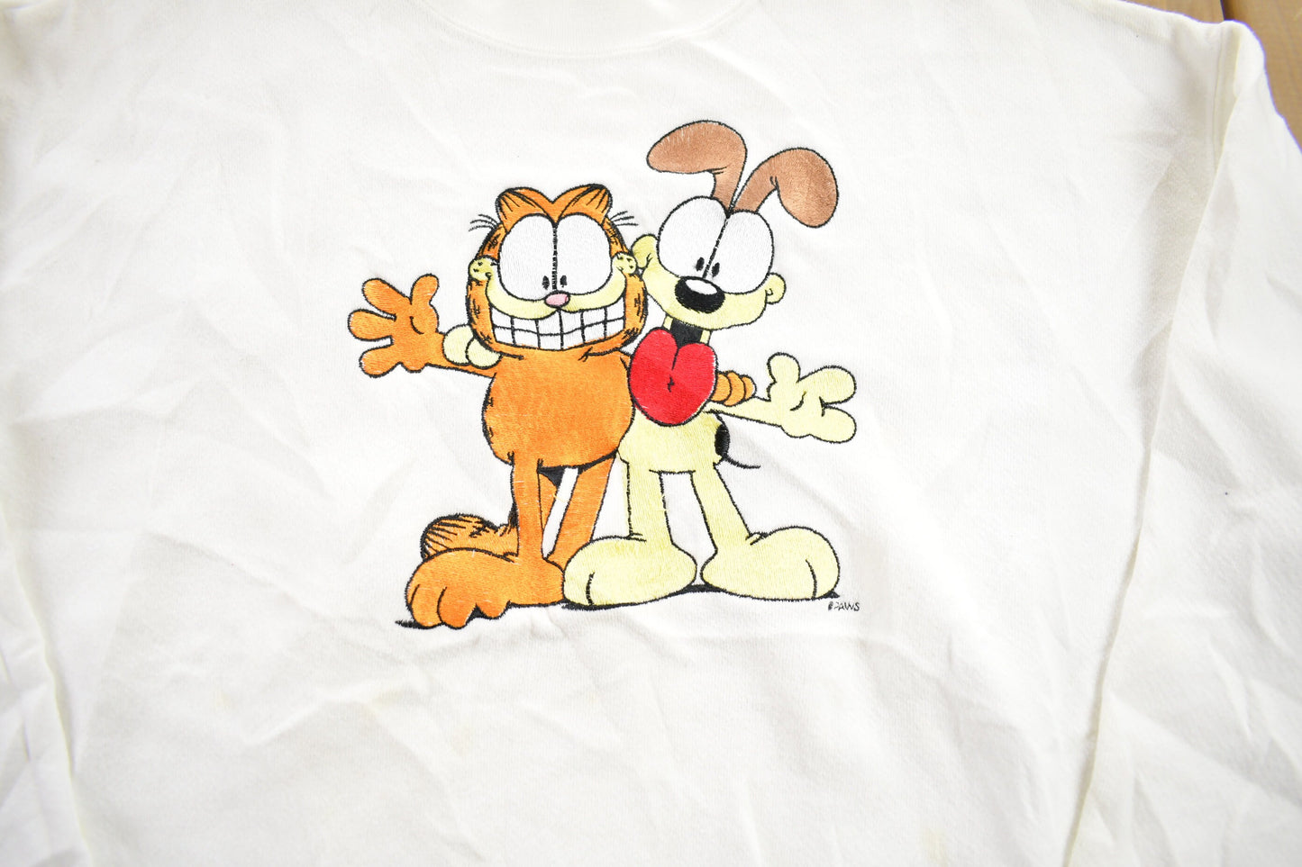 Vintage 1990s Garfield and Odie Sweatshirt / 80s Crewneck / Made In USA / Streetwear / Cartoon / Animal Graphic / Lee Heavyweight