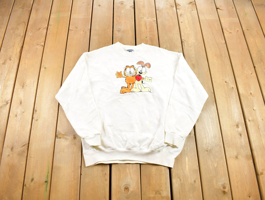 Vintage 1990s Garfield and Odie Sweatshirt / 80s Crewneck / Made In USA / Streetwear / Cartoon / Animal Graphic / Lee Heavyweight