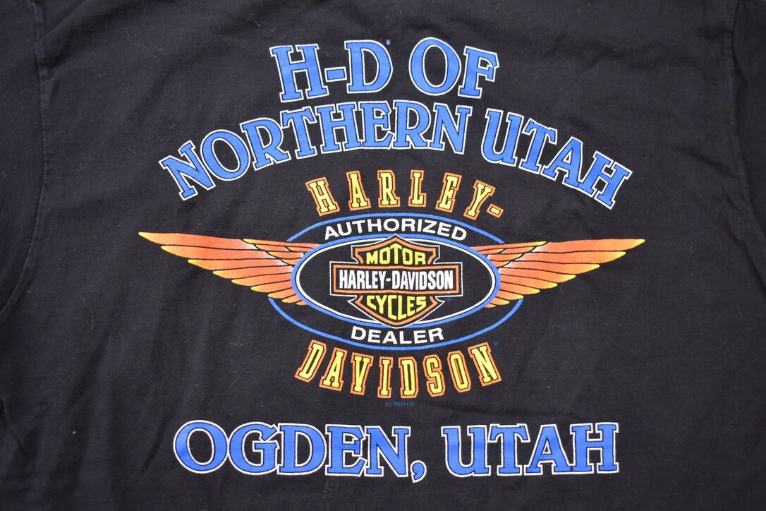 Vintage 1999 Harley Davidson Motorcycles USA Nothern Utah Ogden T-Shirt / Made In USA / Biker Tee / Souvenir T Shirt