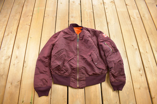 Vintage 2000's Alpha Industries Reversible Bomber Jacket / Zip Up / Streetwear / Souvenir Jacket / Made In Canada / Streetwear