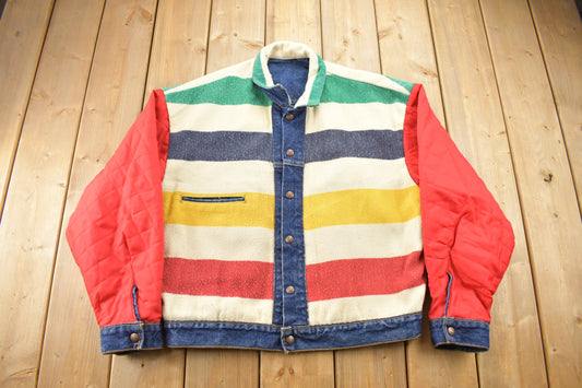 Vintage 1980s The Hudsons Bay Levi's Reversible Jean Jacket / Vintage HBC / Streetwear / Size L / Made In USA / Levi's denim