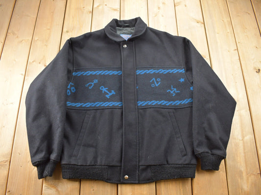 Vintage 1980s Pendleton High Grade Western Wear Anchor Jacket / True Vintage / 100% Wool / Outdoorsman / Made In USA / Sailor Jacket