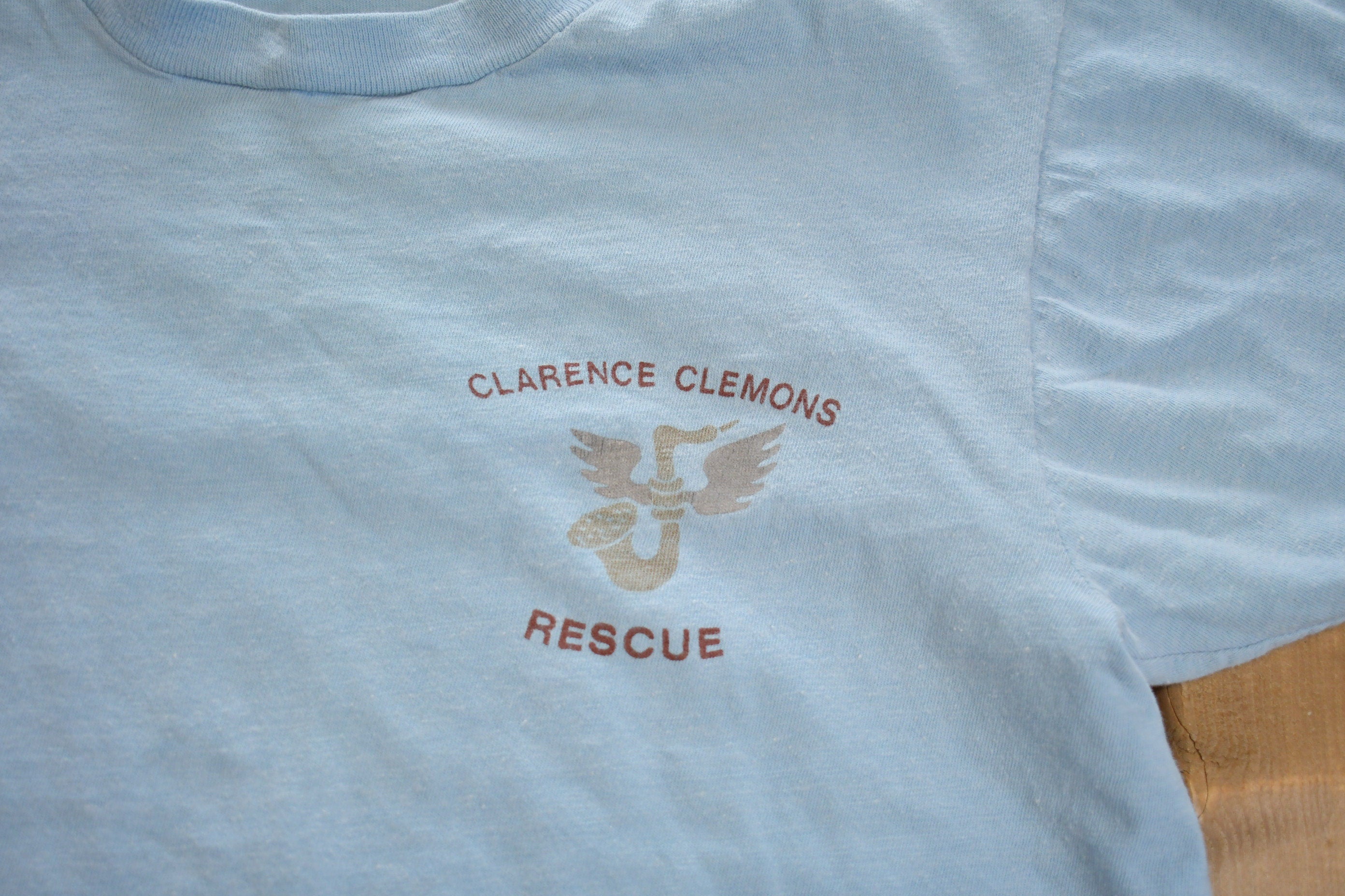Vintage 1980s Clarence Clemons Rescue Rock N Roll Graphic T-Shirt