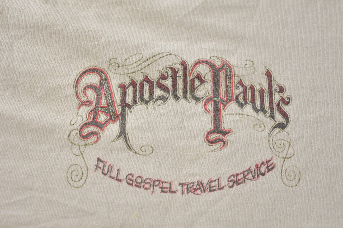 Vintage 1990s Apostile Paul Full Gospel Travel Service Graphic T-Shirt / Streetwear / Retro / Single Stitch / Made In USA / 90s Graphic Tee