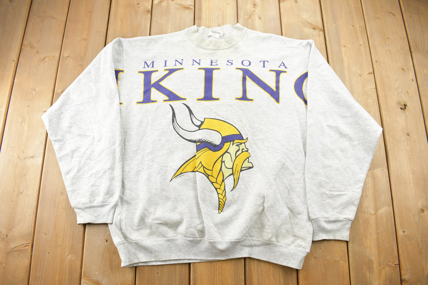 Vintage 1990s Minnesota Vikings NFL Big Spell Out Crewneck Sweatshirt / Vintage Football / Sportswear / Made In USA / Minnesota Sweater