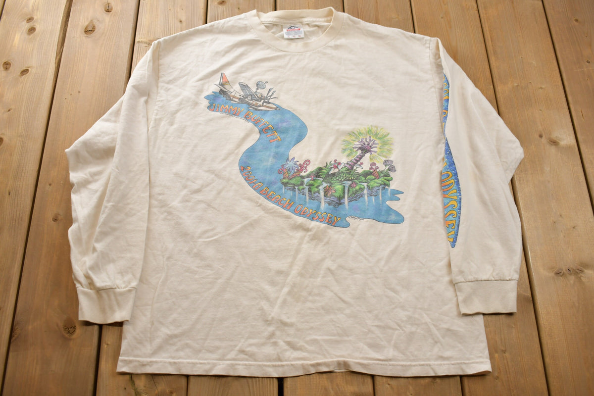 Vintage 2001 A Beach Odyssey Jimmy Buffet Tour T Shirt