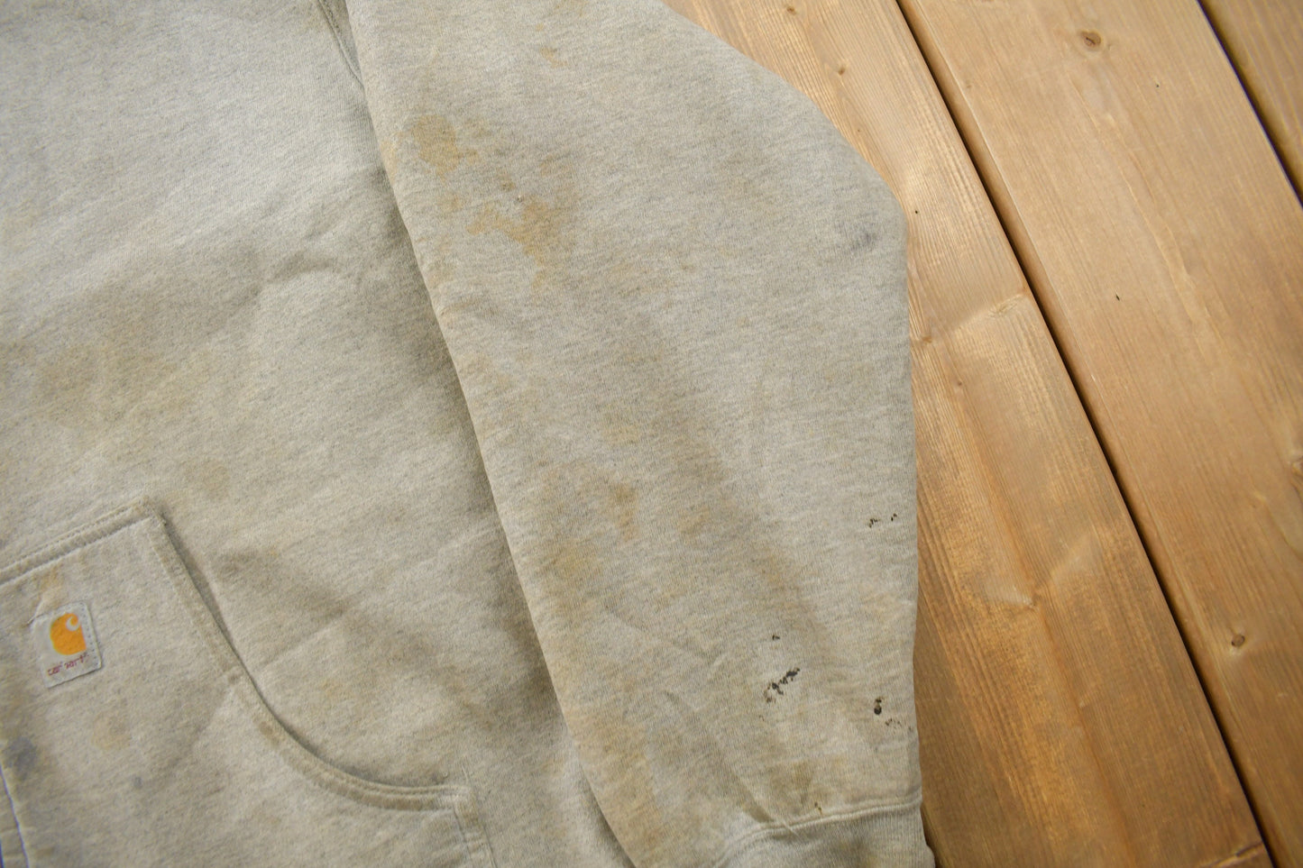 Vintage 1990s Carhartt Zip Up Hoodie / 90s Hoodie / Vintage Sweater / Vintage Carhartt / Distressed / Vintage Workwear