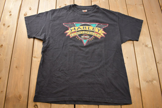 Vintage 1993 Harley Davidson of Salt Lake City Utah T-Shirt / Single Stitch / Made In USA / Biker Tee / Souvenir T Shirt