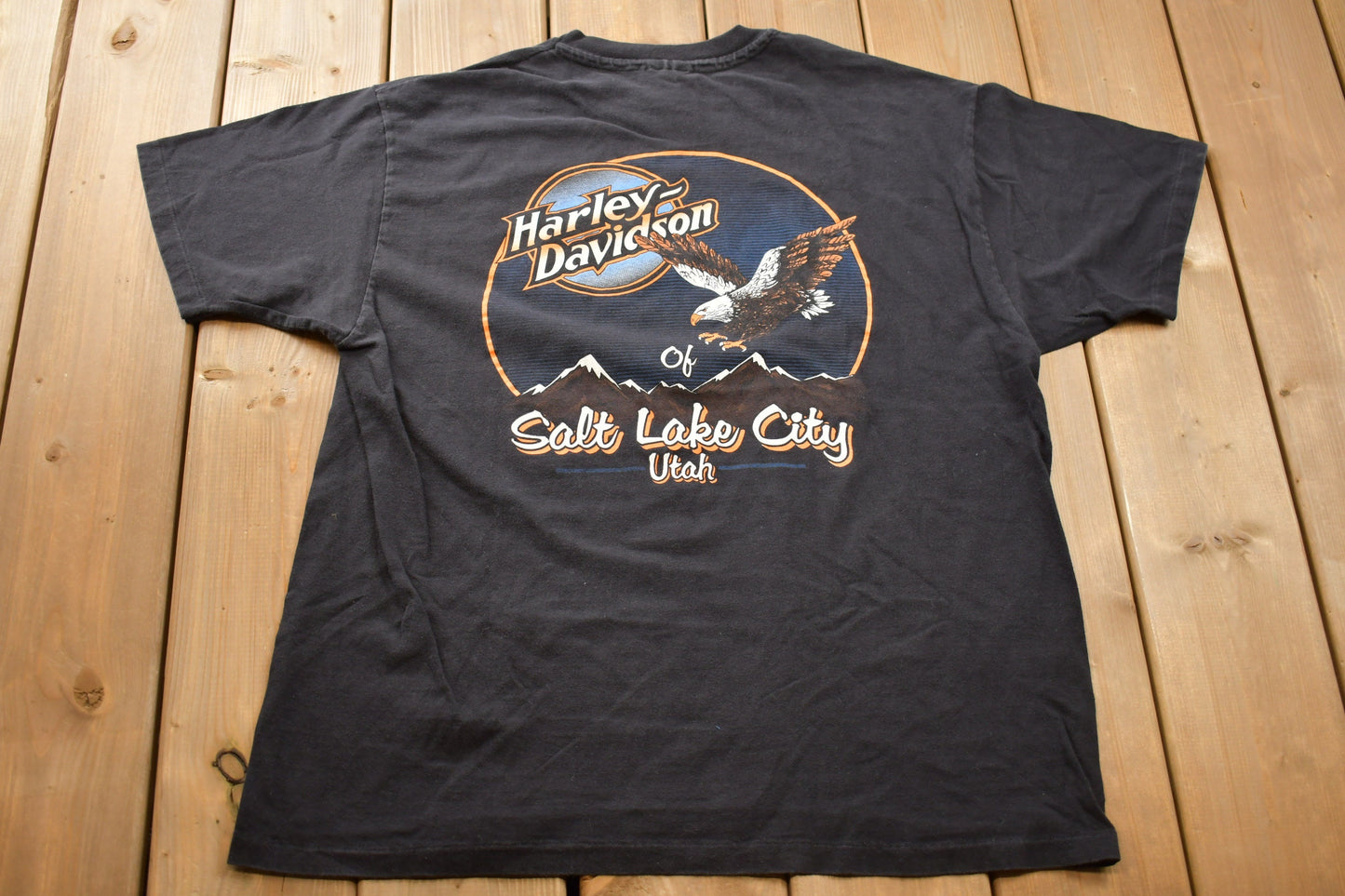 Vintage 1993 Harley Davidson of Salt Lake City Utah T-Shirt / Single Stitch / Made In USA / Biker Tee / Souvenir T Shirt