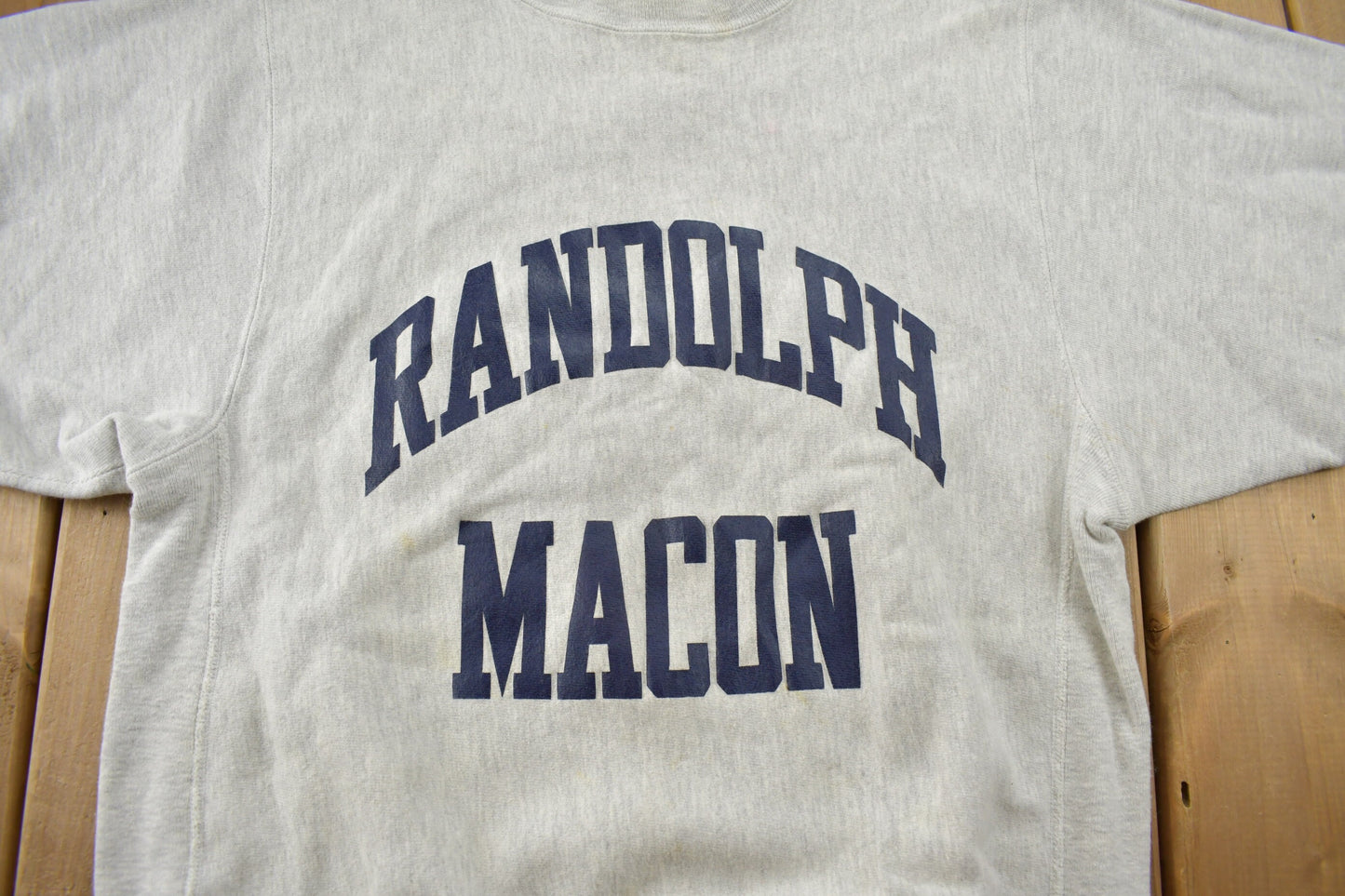 Vintage 1990s Randolph Macon College Collegiate Champion Reverse Weave Crewneck / Made In USA / NCAA Sweatshirt / Sportswear