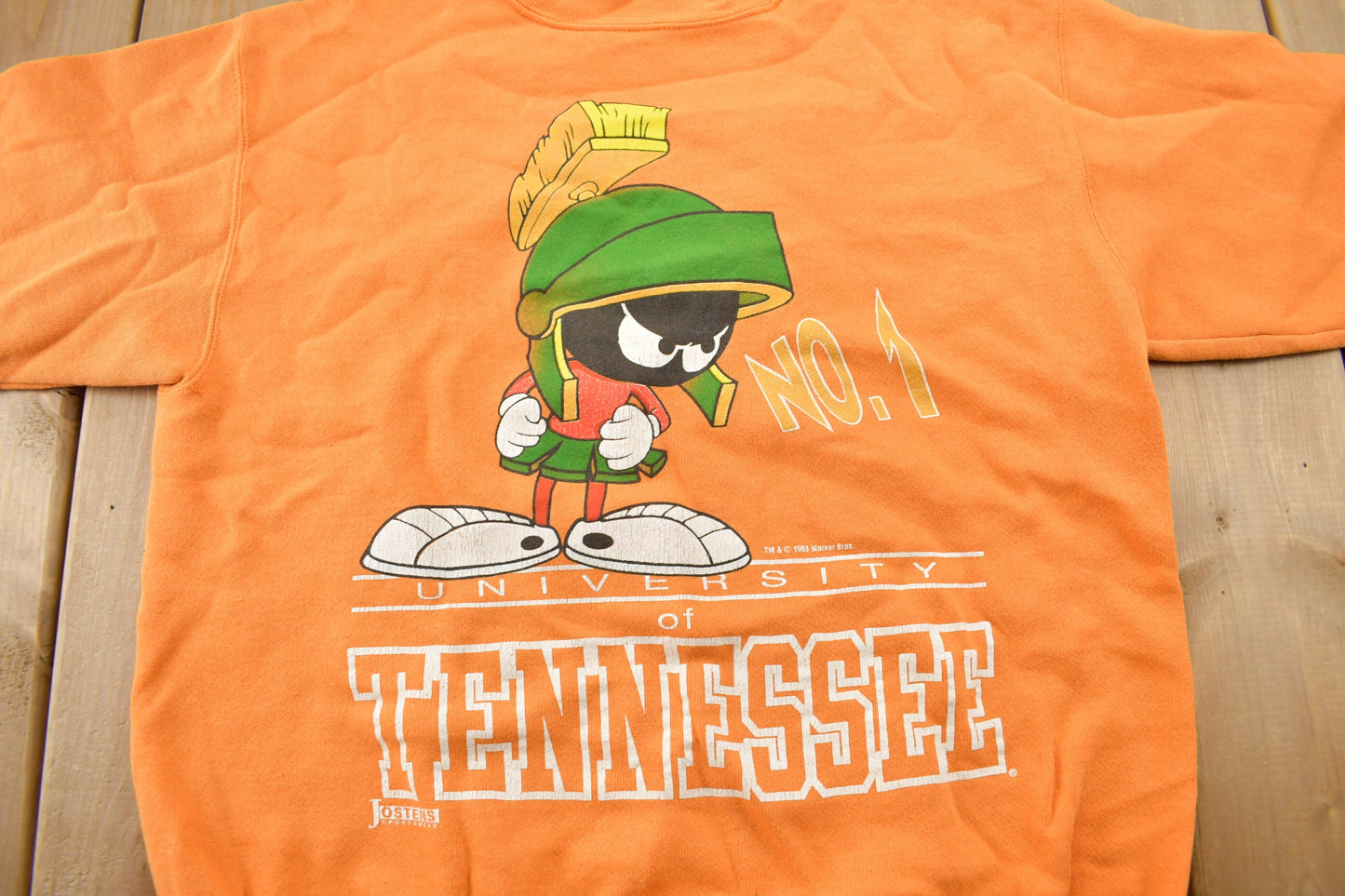 Vintage 1993 University Of Tennessee Marvin Martian Collegiate Crewneck / Made in USA / Looney Tunes / Sportswear / Americana