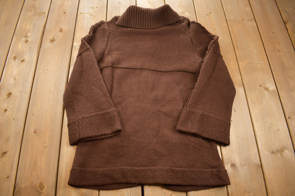 Vintage 1970s Brown Knit Cardigan Jacket