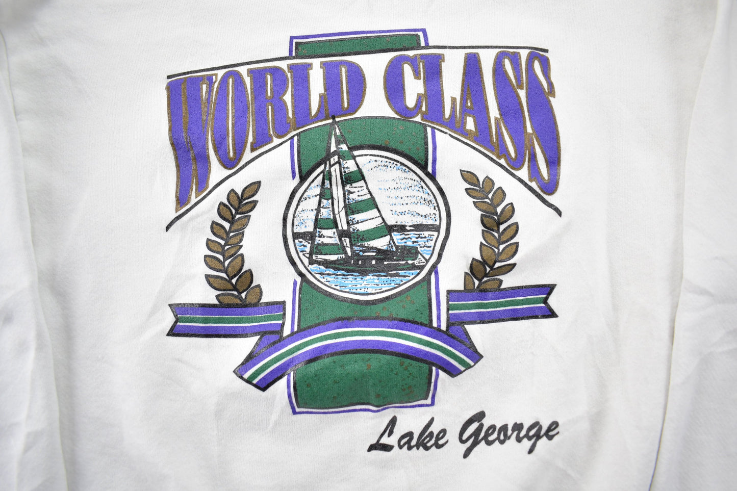 Vintage 1990s Lake George World Class Crewneck Sweatshirt / 90s Crewneck / Souvenir Sweater / Streetwear / Travel And Vacation / Tultex