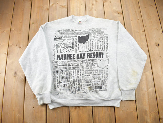 Vintage 1990s Maumee Bay Resort Crewneck Sweatshirt / 90s Crewneck / Souvenir Sweater / Fruit Of The Loom / Travel And Vacation / Distressed