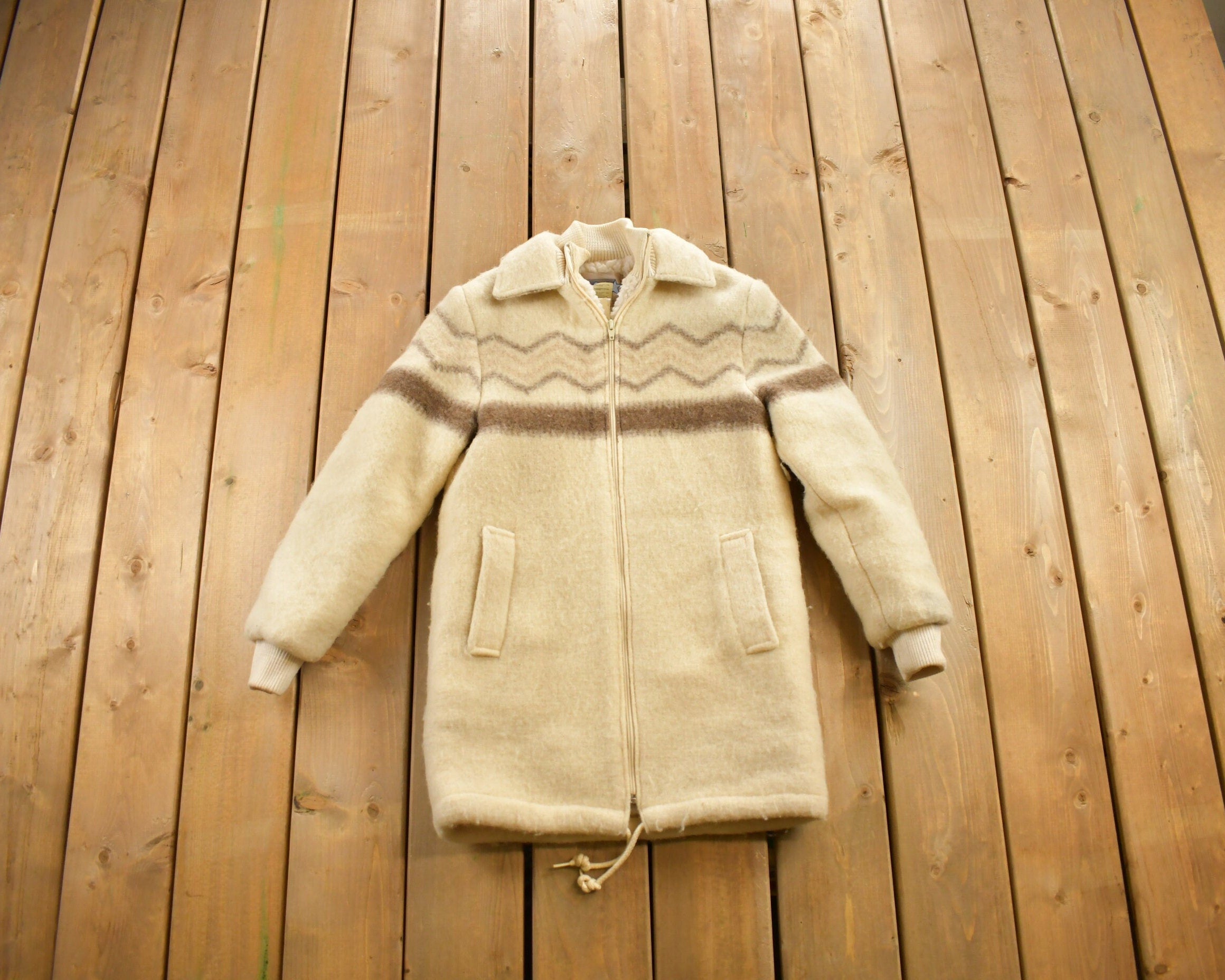 Vintage 1970s Dynomite Sheep Wool Coat