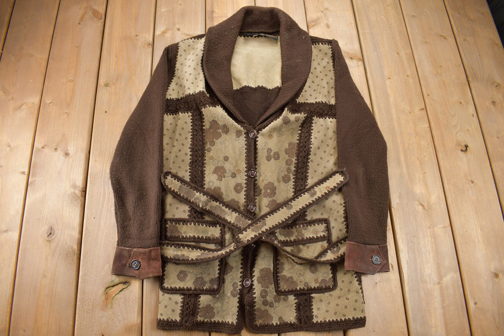 Vintage 1970's High fashion Suede Knit Coat