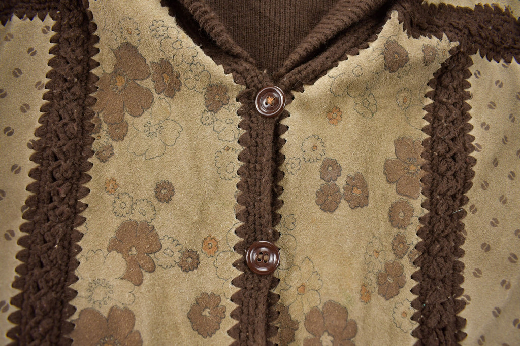 Vintage 1970's High fashion Suede Knit Coat