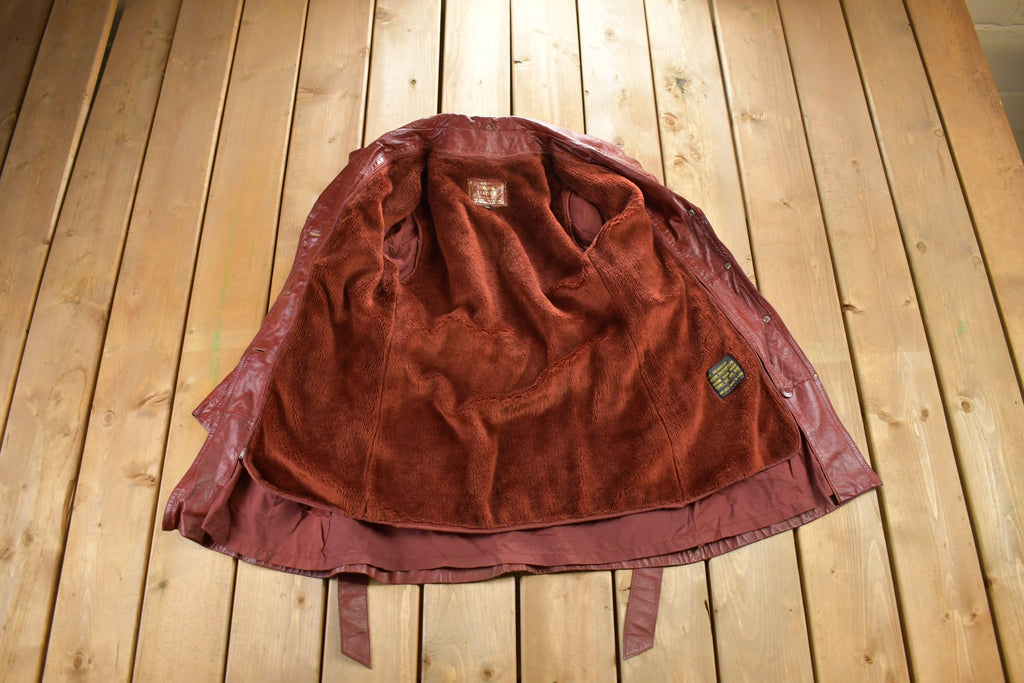 Vintage 1970s Genuine Leather Trench Coat