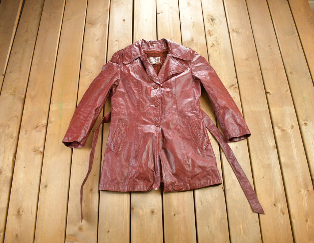 Vintage 1970s Genuine Leather Trench Coat