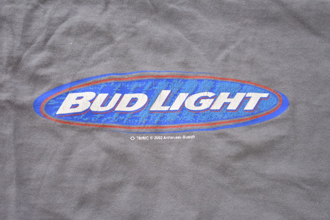 Vintage 2002 Bud Light Graphic Longsleeve T-Shirt / Coca-Cola / Y2K / Souvenir Tee / Vintage Sportswear