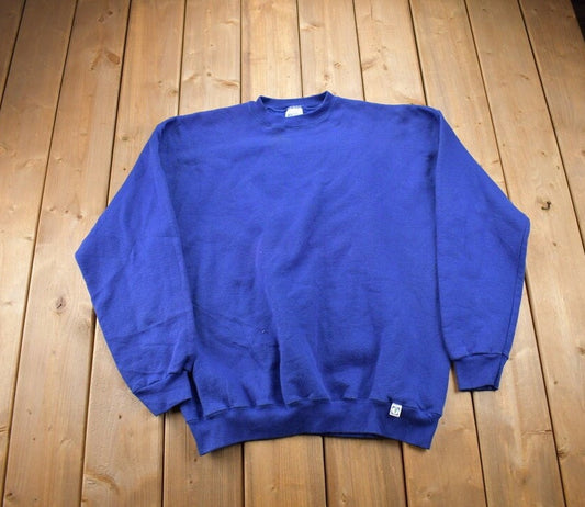 Vintage 1990s Discus Athletic Plain Crewneck Sweatshirt / 90s Crewneck / Made In USA / Plain Blue / Streetwear / 90s Blank