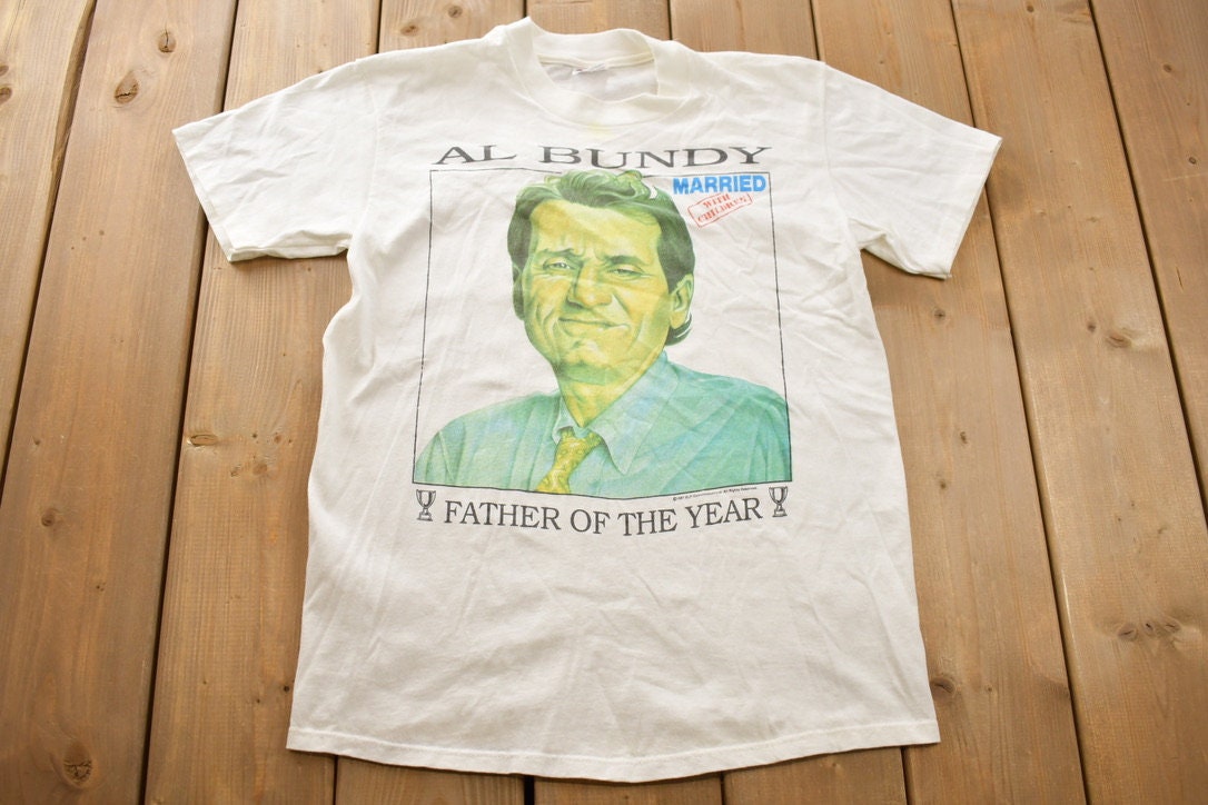 Vintage 1987 Al Bundy Father of the Year Married with Children TV Promo T-shirt / Vintage TV Tee / Made In USA / Single Stitch / Rare