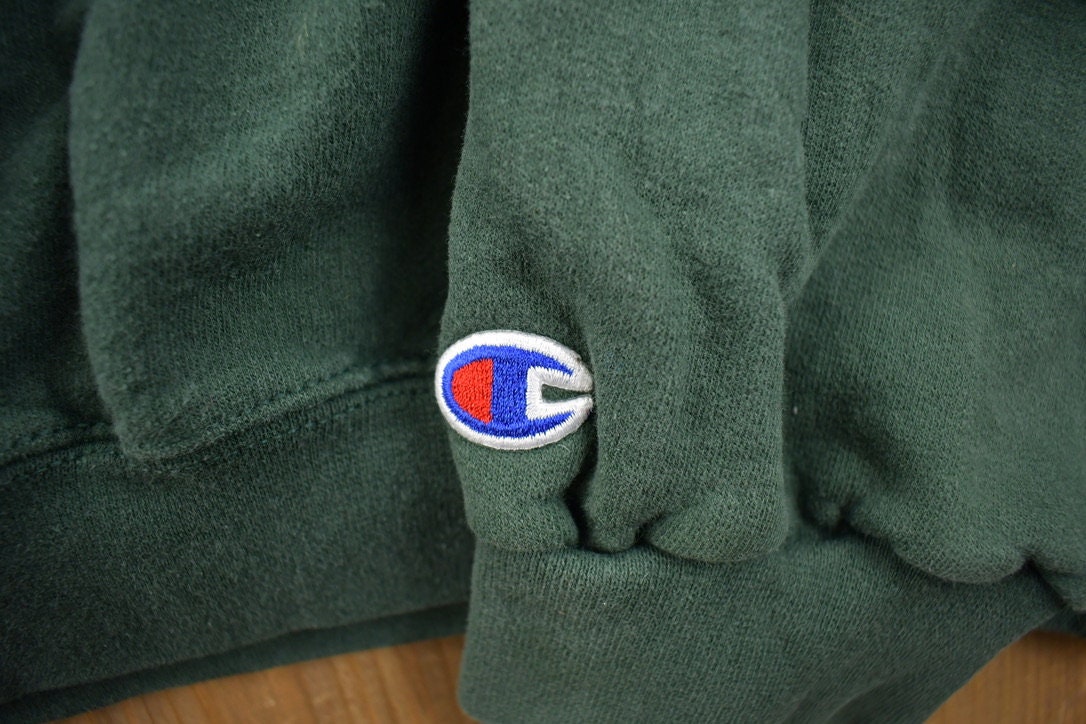 Vintage 1990s Green Champion Sweatshirt / Vintage Champion / Vintage Pullover / Streetwear / Athleisure Sportswear