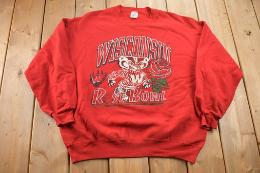 Vintage 1994 University of Wisconsin Badgers NCAA Rose Bowl Collegiate Crewneck / Made In USA / NCAA Sweatshirt / Sportswear / Jerzees