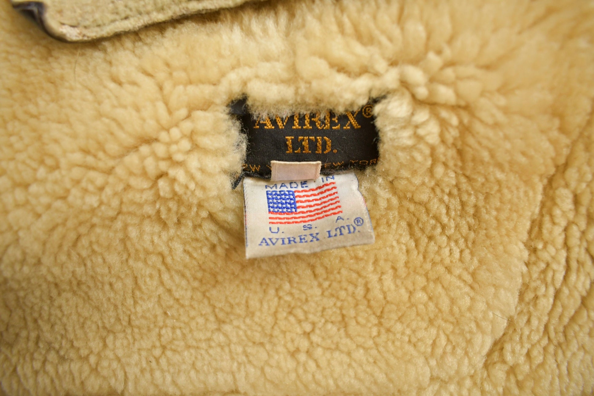 Vintage 1970 Avirex LTD Bomber Pilot Shearling Coat