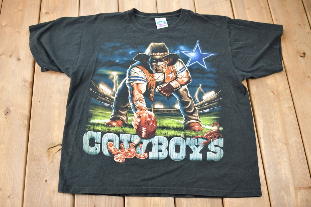 Vintage 1990s Dallas Cowboys Liquid Blue Graphic T-Shirt