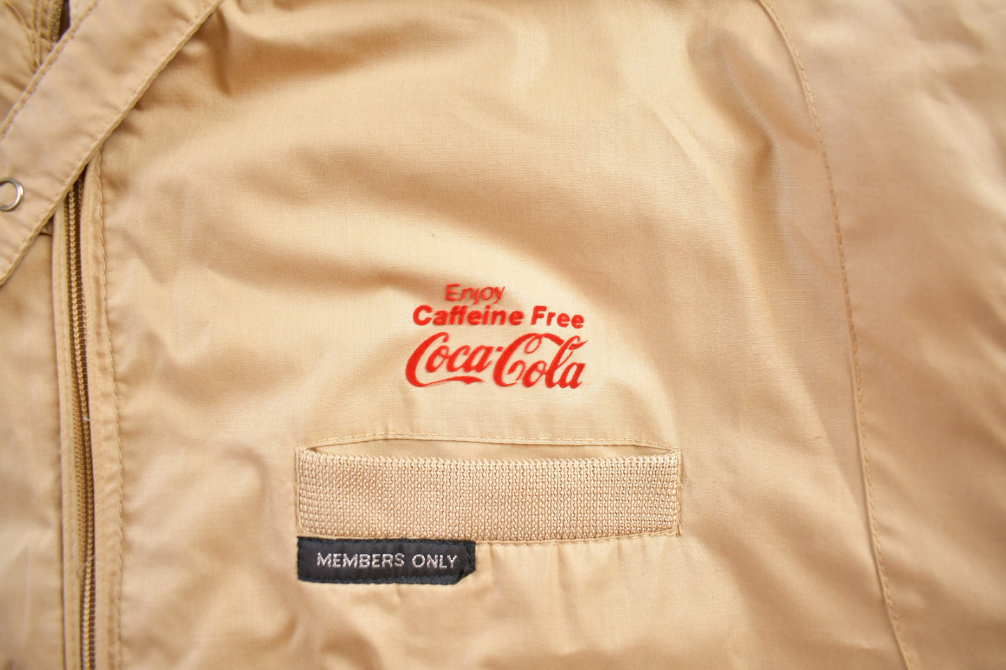 Vintage 1990s Coca Cola Members Only Bomber Jacket / Full Zip / Streetwear / Souvenir Jacket / Light Jacket / Streetwear