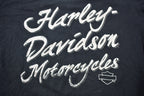 Vintage Y2K Harley Davidson Cedar Rapids Embroidered Womens Long Sleeve Flame Graphic T-Shirt