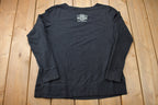 Vintage Y2K Harley Davidson Cedar Rapids Embroidered Womens Long Sleeve Flame Graphic T-Shirt