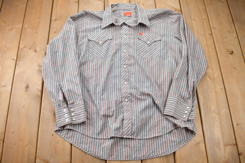 Vintage 1970s Ely Plains Embroidered Western Cowboy Style Button Up Shirt