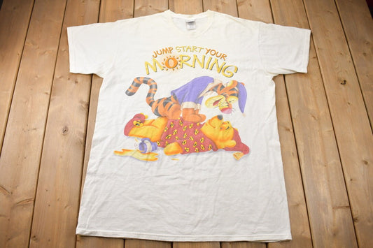 Vintage 1990s Winnie The Pooh Tigger Cartoon Pajama T-Shirt / 90s Graphic Tee / Sleep Wear / Cartoonist / American Streetwear / Lounge Shirt