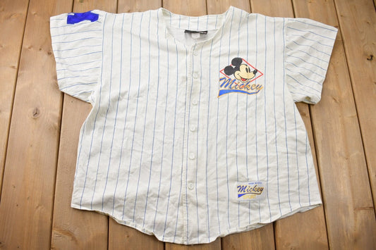 Vintage 1990s Disney Mickey Mouse Baseball Graphic T-Shirt / 90s Graphic Tee / Vintage Mickey Mouse / 90s Disney / Made in USA