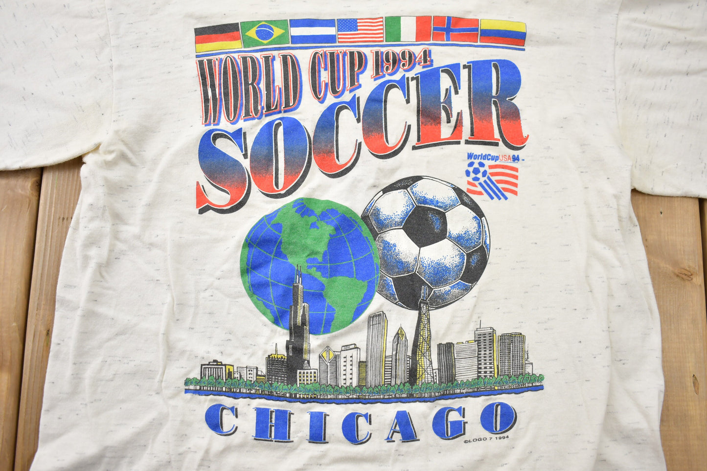 Vintage 1994 World Cup USA Soccer Chicago Graphic T-Shirt / Streetwear / Single Stitch / Made In USA / 1994 Graphic Tee /