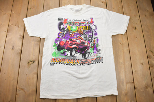 Vintage 1996 Halloween Raceway Park Graphic T-Shirt / Streetwear / Halloween Costume / Made in USA / Single Stitch / 90s Graphic Tee