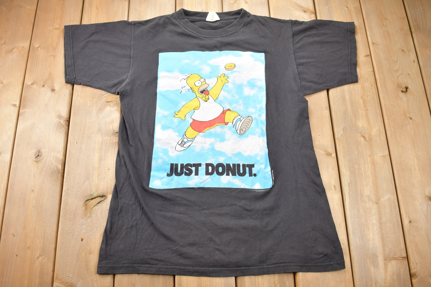 Vintage 1996 Just Donut Homer Simpson Simpsons Graphic T-Shirt / The Simpsons / Air Jordan Parody / Made In Canada /