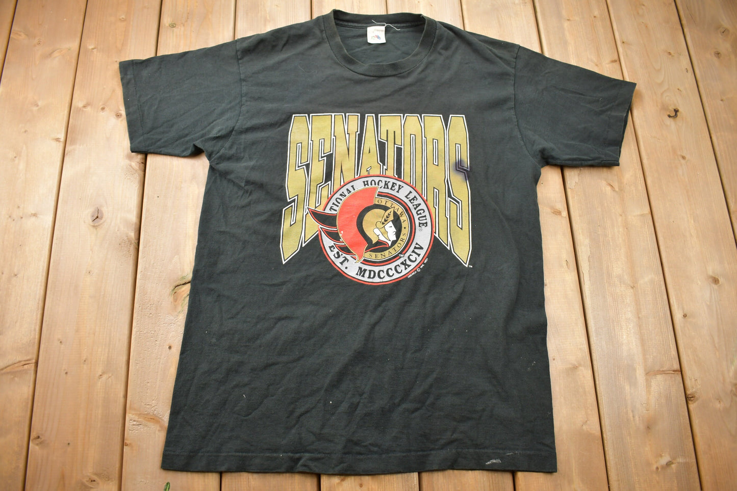 Vintage 1991 Ottawa Senators NHL Logo Graphic T Shirt / Sportswear / Streetwear / Athleisure / 90s Hockey / Made in Canada / Single Stitch